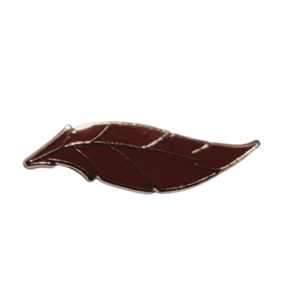 FEATHER lapel pin or tie pin red tiny  silver tone unisex gender neutral
